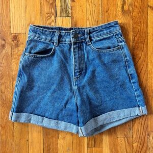 Nasty Gal Blue Jean Shorts with Side Stripe Detail